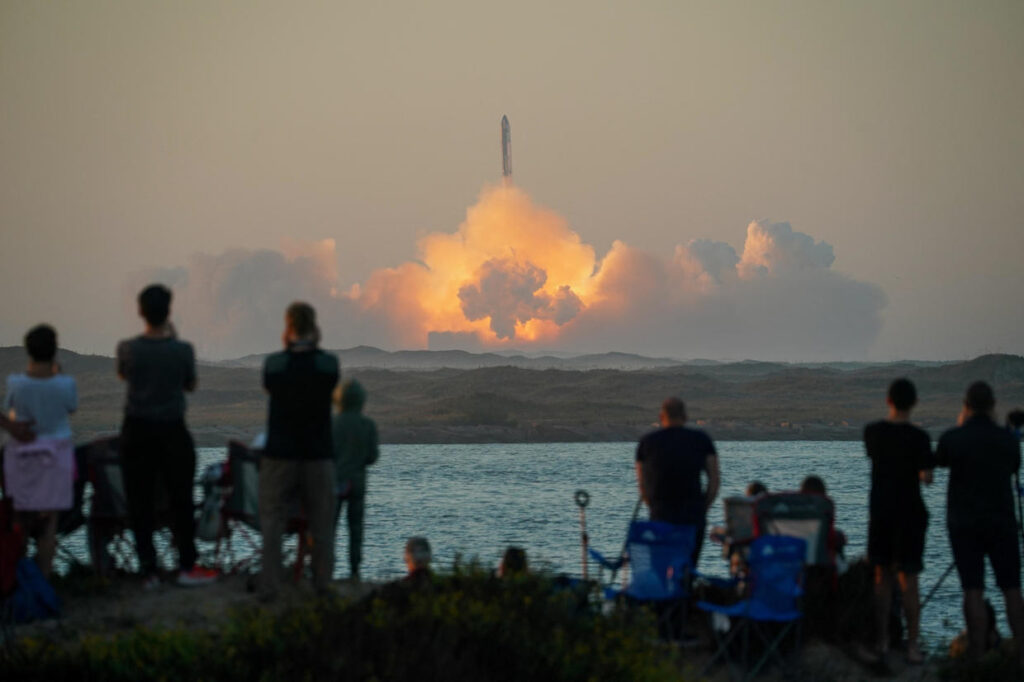 SpaceX’s Epic Endeavor: Super Heavy-Starship Rocket Launches on Second Test Flight, Faces Setback in Bid to Conquer Space